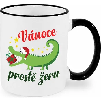 Vánoční hrnek - Vánoce prostě žeru Barva: Černá