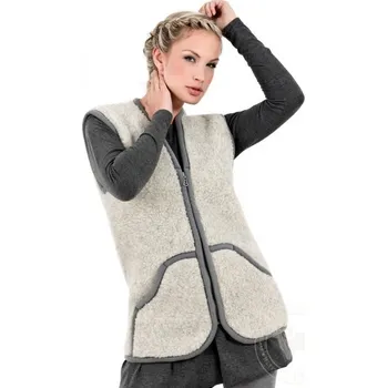 Dámská vesta Vesta z ovčí vlny S-XL světle šedá, Barevné varianty Šedá, Velikosti L 200-100-00056