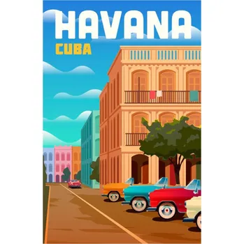 Plakát Plakát, Obraz - Havana, Cuba. Vector travel poster., Mikalai Manyshau