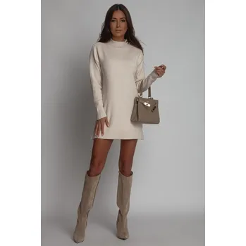 Dámské šaty Svetrové mini šaty Penny FT5566 béžové uni