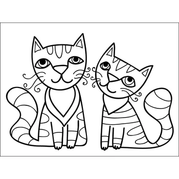 kreativní sada Mandaly pro děti Samolepicí šablona na pískování 20 x 15 cm, kočky