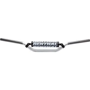 RENTHAL řídítka 7/8 CALA 22mm MX MINI HANDLEBAR SILVER/GREY KAWASAKI KX 65 02-16 PADDED, barva stříbrná/šedá s protektorem HONDA CRF80F rok 04-12
