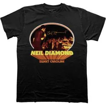 Pánské oblečení Merch Neil Diamond: Neil Diamond Unisex T-shirt: Sweet Caroline Oval (large) L