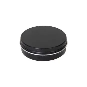 Dóza na potraviny ALUMINIUM BLACK černá kulatá hliníková dóza na kosmetiku 100 ml