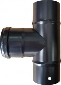 Kouřovod Žemini T-kus s těsněním 80 mm smaltovaný černý 