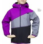 Softshellová bunda Fantom - trojbarevná černo šedý melír orchidej Velikost: 128 černo - šedý melír - orchidej