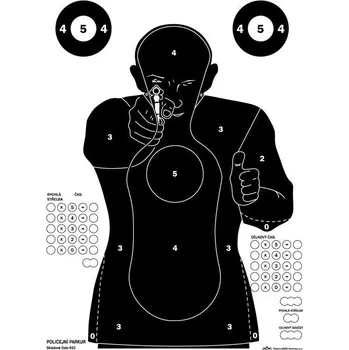 Terč na sportovní střelbu J.G.S. TRADE s.r.o. Terč POLICEJNÍ PARKUR FBI papírový (48x65 cm)