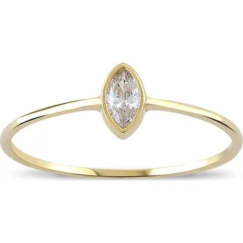 Prsten Lillian Vassago Jemný prsten ze žlutého zlata se zirkonem LLV06-GR037Y Velikost prstenu: 50