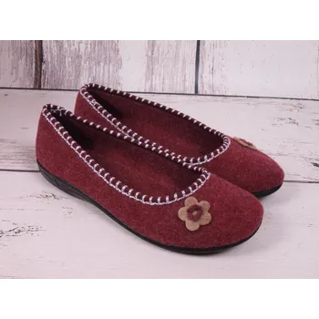 Dámské pantofle Dámské přezůvky balerínky ADANEX SARA 16270 plstěné vínové velikost: 40