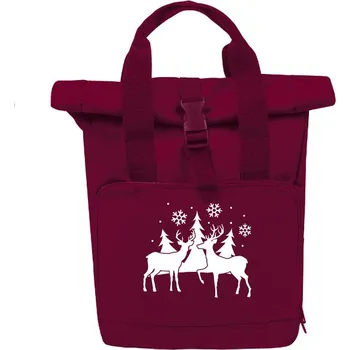 Městský batoh Rolovací batoh s potiskem Vánoční sobi