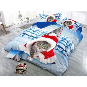 Povlečení 3D Povlečení - Santa Mňau