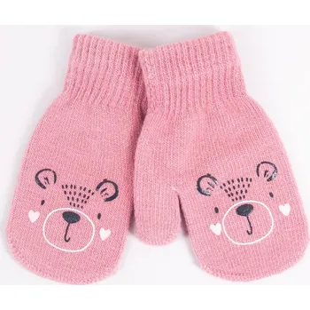 Rukavice Rukavice palčáky YO RED116G růžové pudrové velikost rukavic: 14 cm