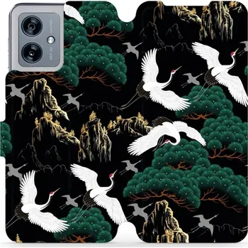 Pouzdro na mobilní telefon Flipové pouzdro Mobiwear - Motorola Moto G54 5G / Moto G54 5G Power Edition - VP16S Jeřábi (Knížkové flip pouzdro, obal, kryt na mobil Motorola Moto G54 5G / Moto G54 5G Power Edition - VP16S Jeřábi, materiál Umělá kůže + TPU - ochrana 360°, stojánek,)