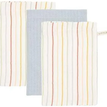 Žínky 21x14 Vintage proužky/soft blue 3ks Little Dutch