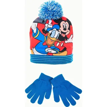 Rukavice Disney Mickey Mouse modrý zimní set pro kluky Velikost: 52