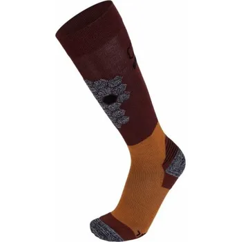 Pánské ponožky Lyžařské ponožky BRBL GLACIER 2 Dark red/Orange/Black 14275 velikost M (39-42)