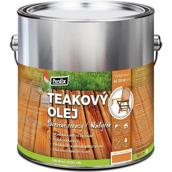 Olej na dřevo PERDIX TEAKOVÝ OLEJ Barva: transparentní, Balení: 2,5 l
