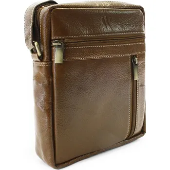 Arwel Pánský kožený zipový crossbag - česká výroba; tmavě hnědá
