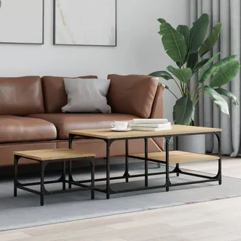 Konferenční stolek vidaXL Hnízdové konferenční stolky 2 ks kompozitní dřevo [835395] Barva: dub sonoma