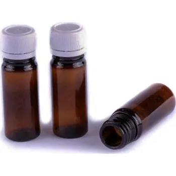 PET Lahvička 10 ml - Hnědá s uzávěrem 1 ks