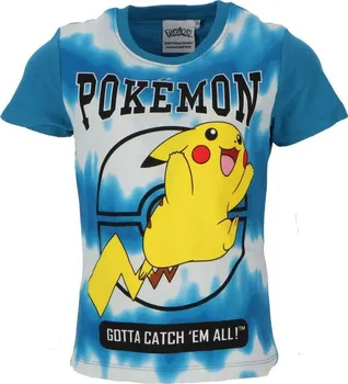 Chlapecké tričko Tričko Pokémon Pikachu: Gotta Catch 'Em All modré/bílé 104   