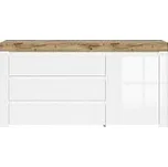 Holten KOM1D3S bílá/dub wotan/bílý lesk