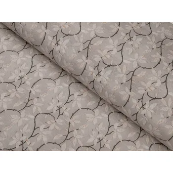 Dekorační látka PML-086 Pnoucí větvičky na hnědošedém - šířka 150 cm