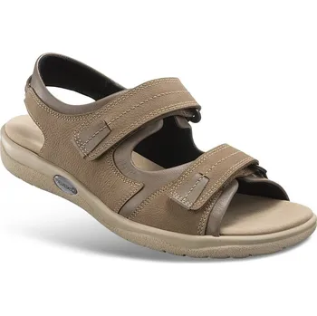 Pánská zdravotní obuv Pánské sportovní sandály s pásky na suchý zip, nubuková useň, béžová: 41