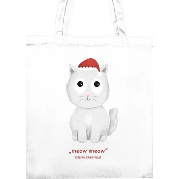 Nákupní taška Nákupní taška unisex s potiskem Merry Christmas kočička
