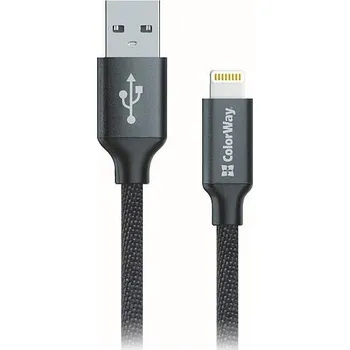 COLORWAY Datový Kabel USB-Apple Lightning/ 2.1A/ 1m/ Černý (CW-CBUL004-BK)