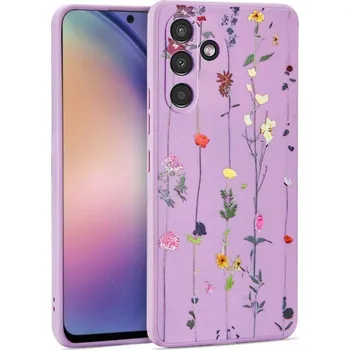 Pouzdro na mobilní telefon Kryt Samsung Galaxy A34 5G Tech-Protect Mood Garden fialový