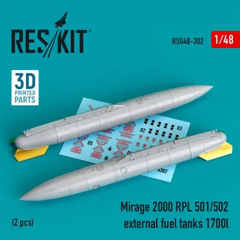 Plastikový model Reskit 1/48 Mirage 2000 RPL 501/502 ext.fuel tanks 1700l