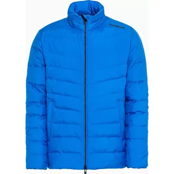 Pánská softshellová bunda PORSCHE DESIGN Light Packable Jacket Odlehčená prošívaná bunda ultra modrá (Lehká, sbalitelná prošívaná bunda od Porsche Design. Tato sportovní, voděodpudivá bunda má vysoce kvalitní úpravu a výplň z vláken UNIFI.)
