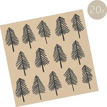 Papírový ubrousek Ubrousky s černými stromky