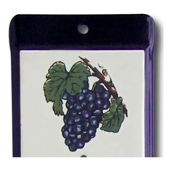 Domácí teploměr Venkovní teploměr smaltovaný, Modrobílý 860 x 140 mm, Modrý hrozen