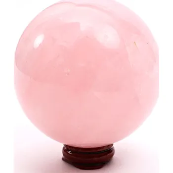 Drahý kámen Magieprirody.cz Růženín koule 80 mm 733 g přírodní kámen + dřevěný podstavec #B68