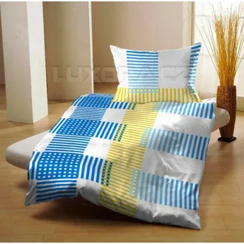 Povlečení Povlečení Trio modrobílé - 200x140 cm + 90x70 cm