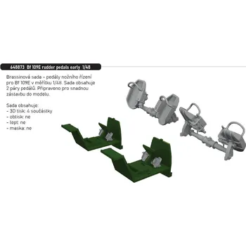 Plastikový model Eduard 1/48 Bf 109E rudder pedals early