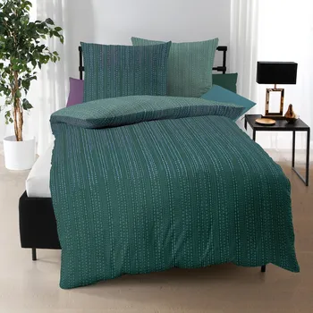 Povlečení Kaeppel | Povlečení Makosatén Vertigo smaragd, 140x220, 70x90
