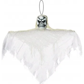 Karnevalový doplněk Závěsná dekorace smrtka, bílá