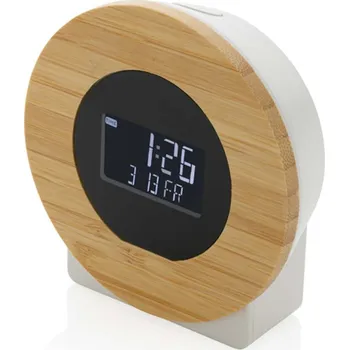 Hodiny LCD stolní hodiny Utah z RCS rec. plastu a FSC bambusu