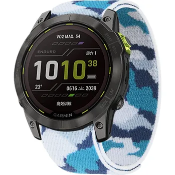 Řemínek na hodinky X-SITE Řemínek pro Garmin QuickFit nylonový 22mm blue camouflage