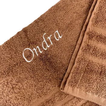 Ručník Hnědý ručník s vlastním textem 50 x 100 cm