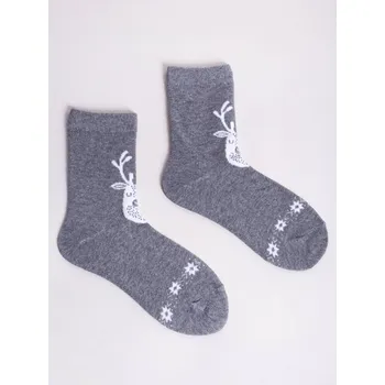 Ponožky YO SKA-X048U šedé se sobem velikosti ponožek: 18-20 ( EUR vel. 27-30)