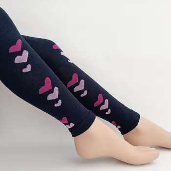 Chlapecké oblečení České legíny kamaše punčocháče bez ťapek TREPON EVELÍNKA tmavomodré s růžovými srdíčky velikost oblečení - děti: 98/104