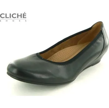 Dámské lodičky Černé kožené nadměrné lodičky Gabor na nižším klínu, 02.690.57 42