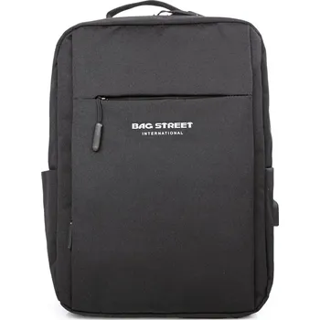 Bag Street Elegantní unisex batoh s kapsou na notebook černý 4101