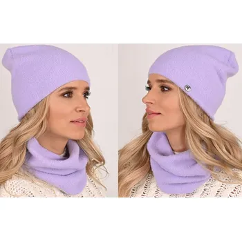 Čepice Fashionweek Exkluzivní alpakový zimní set čepice a šála,pletený tunel ZIZI-AL1 Barva: Lila, Velikost: Universal