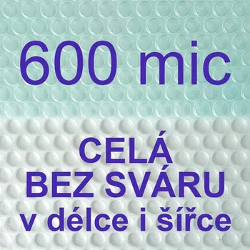 bazénová plachta Sparkly POOL Solární plachta - fólie na bazén 600 mic transparentní - celá bez sváru - Šíře 3m