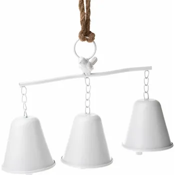 Kovové zvonky na tyčce Ringle bílá, 28 x 20 cm